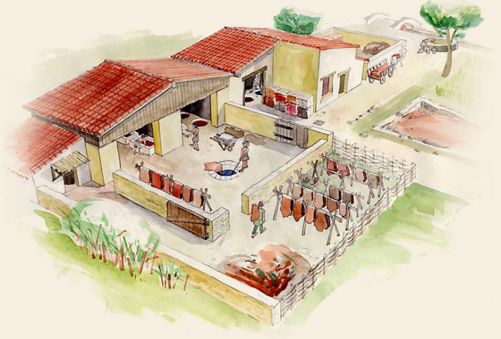 esquisse du site sur la ville ancienne, effectué suite travaux archéologiques